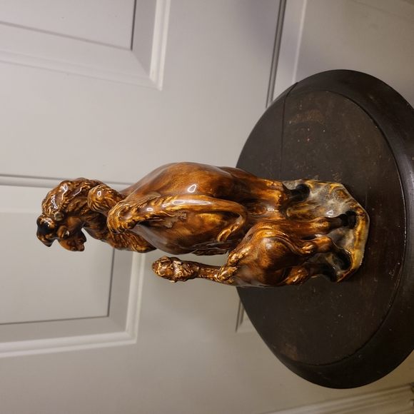 Vintage Ceramic Salt Glaze / Majolica Camel and Calf Statue - Picture 4 of 10